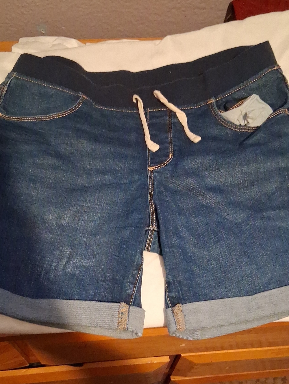 wonder nation Blue Denim Drawstring Jean Shorts